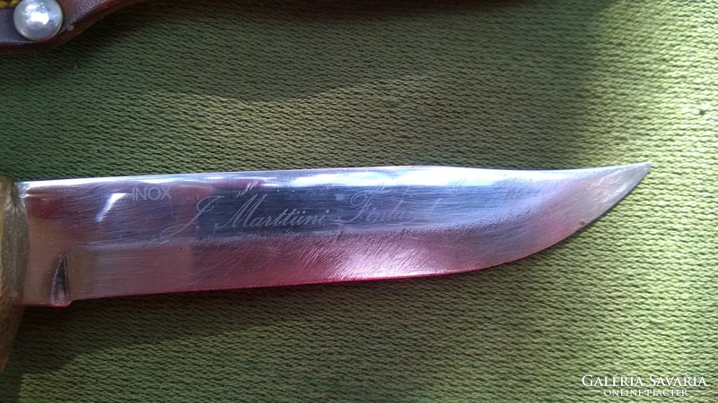 Anglers, hunters - marttiini knife in leather sheath carbon steel