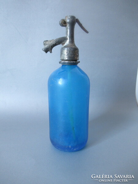 Old blue soda bottle