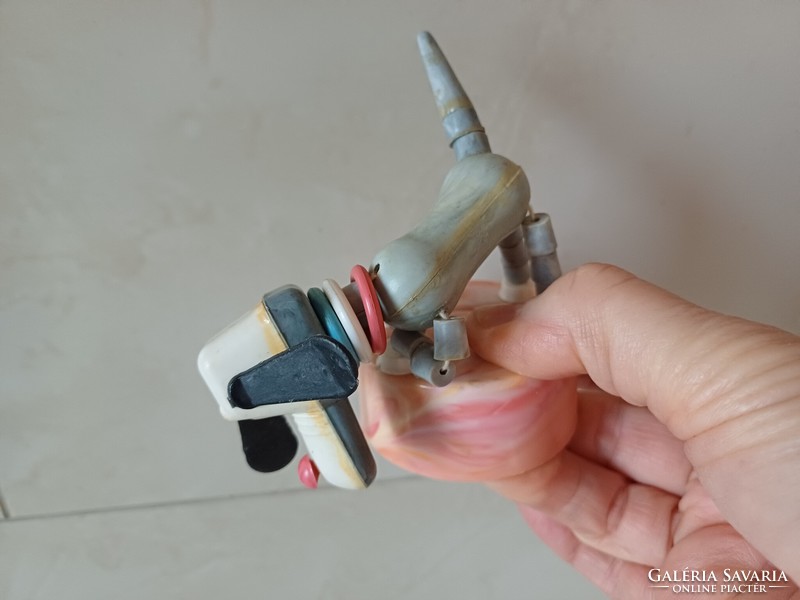 Folding dog rubber figure old Soviet Russian children's toy