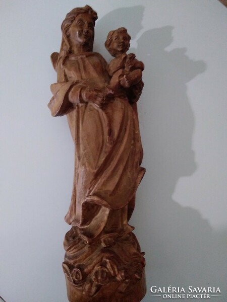 Mária a Gyermekkel fa szobor 40 cm