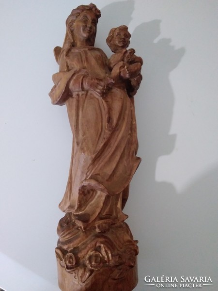 Mary with the Child wooden statue 40 cm