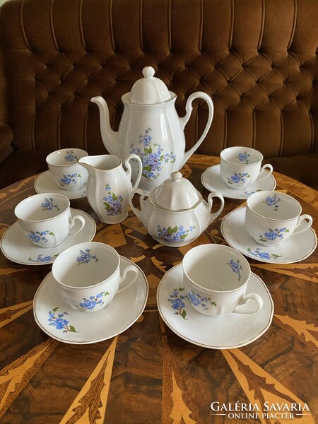 A very nice blue flower pattern decorative Arpo porcelain coffee mocha complete set