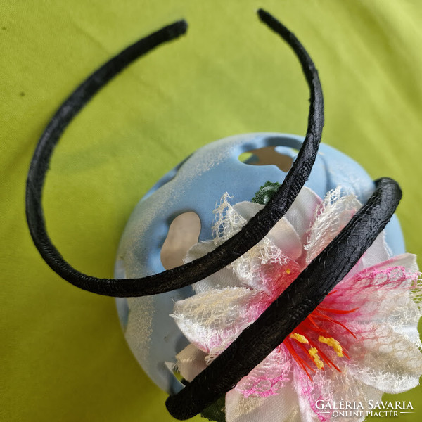Wedding hpt14-19 - satin headband with black lace coating - in several colors