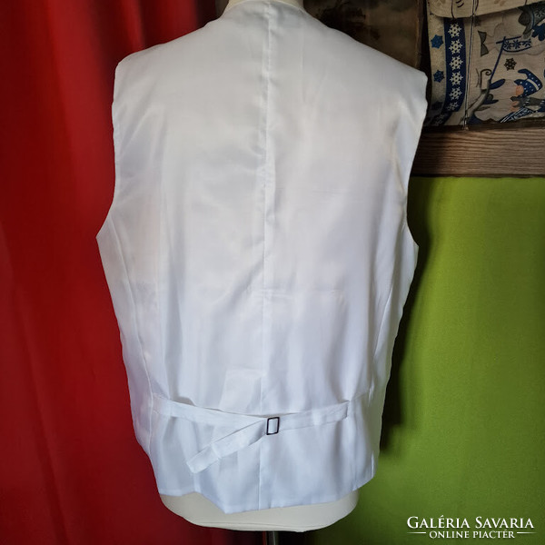 Wedding fme05 - snow white Turkish patterned silk casual men's waistcoat 54/xl