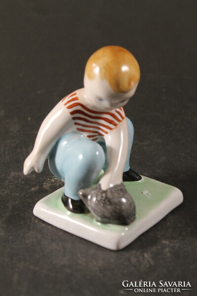 Porcelain boy with hedgehog 897