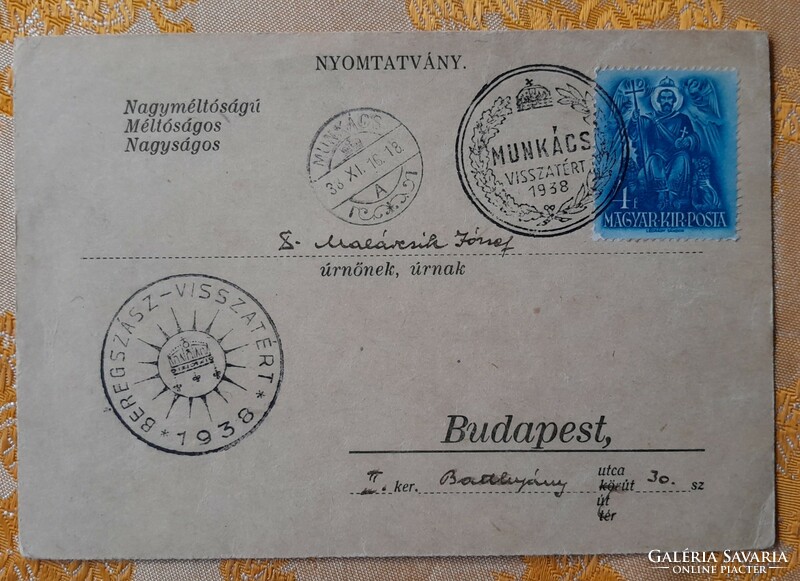 Beregszasz returned memorial card