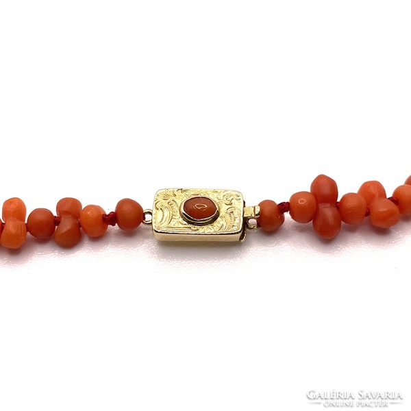 Coral chain with gold clasp