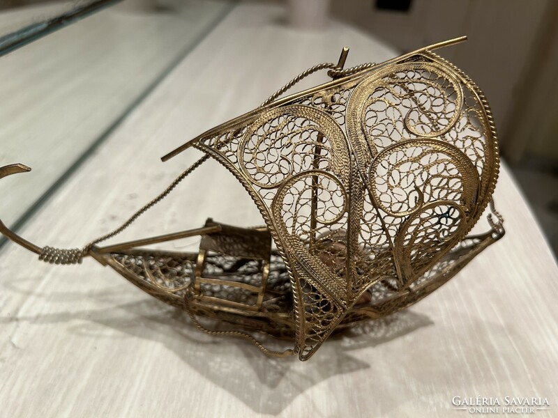 Portuguese gold metal ship model