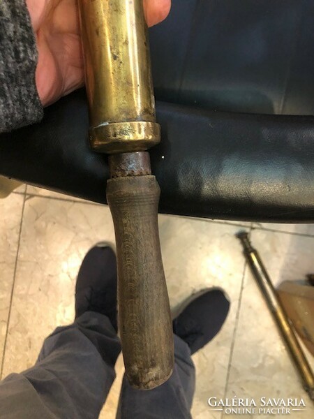 Wheel pump for xx. From the beginning of the century, copper, 80 cm long.