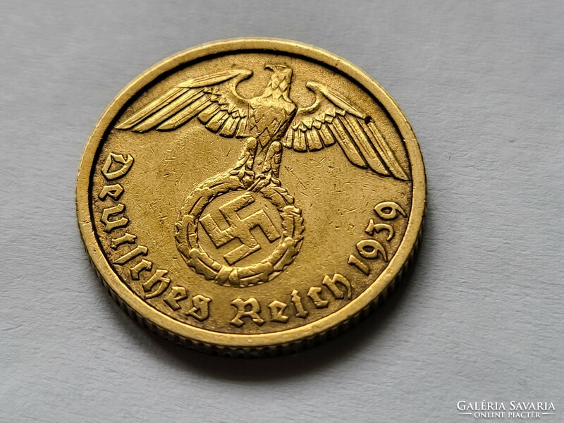 III. Birodalom szép bronz 10 Pfennig 1939 B.