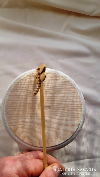 One stem dragonfly pattern hairpin, hair ornament carved from maple wood