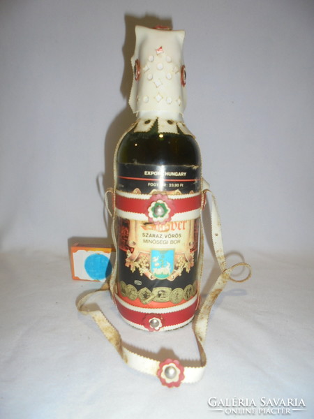 Retro Eger bull's blood - with Hungarian decoration - 1970s - 3.5 dl - annual price HUF 23.90