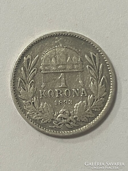 Silver 1 crown 1893 i. József Ferenc József Ferenc (1848-1916) Hungary