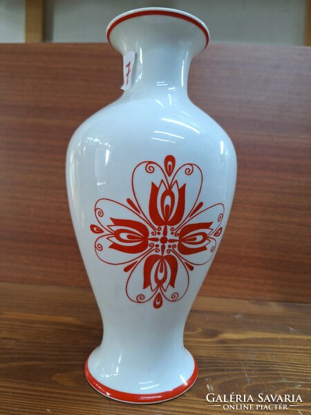 Rare! Hollóháza porcelain vase with red tulip pattern. HUF 7,900