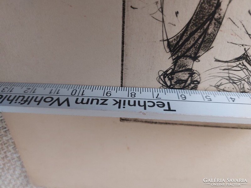 (K) Czohány Kalman etching 8.5x13 cm dúc