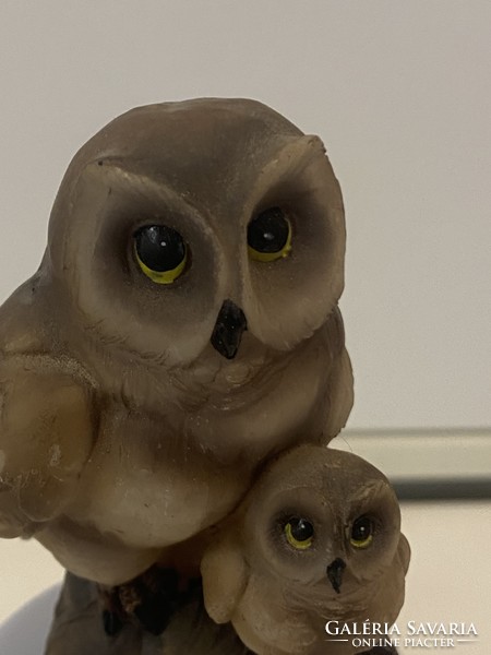 From the owl collection, a ceramic owl and its nestling figure ornament sculpture 10 cm