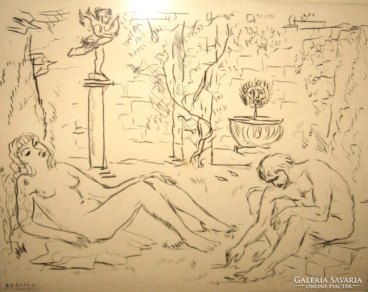 Miklós Borsos / 1906-1990 / large signed etching