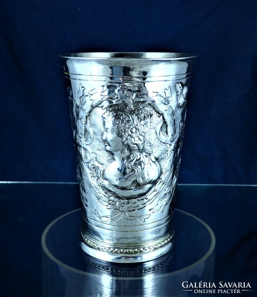 A curiosity!!! Antique silver Voivodeship cup, Hamburg, 1670!!!