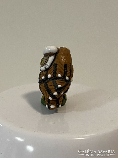 Bagoly-gyűjteményből  Régi jelzett Maguz kerámia bagoly minifigura dísz kis szobor 3 cm