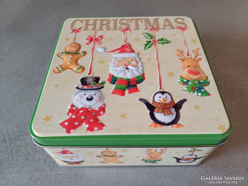 Christmas Embossed Metal Box Biscuit Box