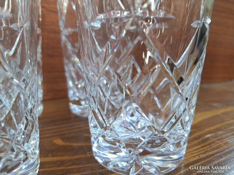 Glasses, richly polished. 13 cm high. HUF 6,900