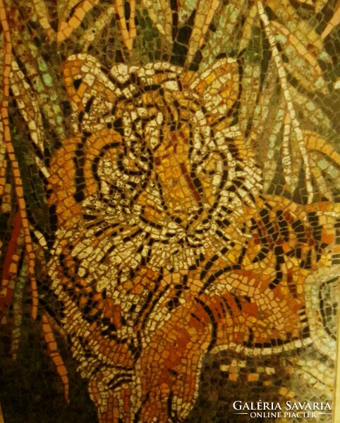 Gránit Római mozaik Tigris! Nagy méretű!