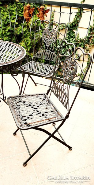 Wrought iron garden set - (1 table + 4 chairs)