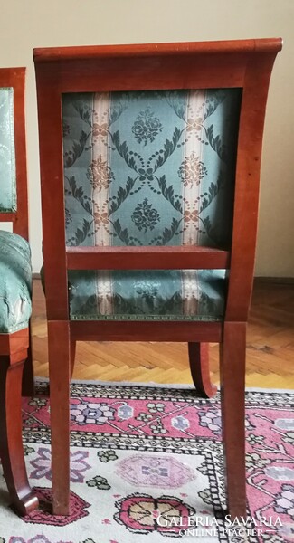 Biedermeier, marquetry chair with upholstered seat and back