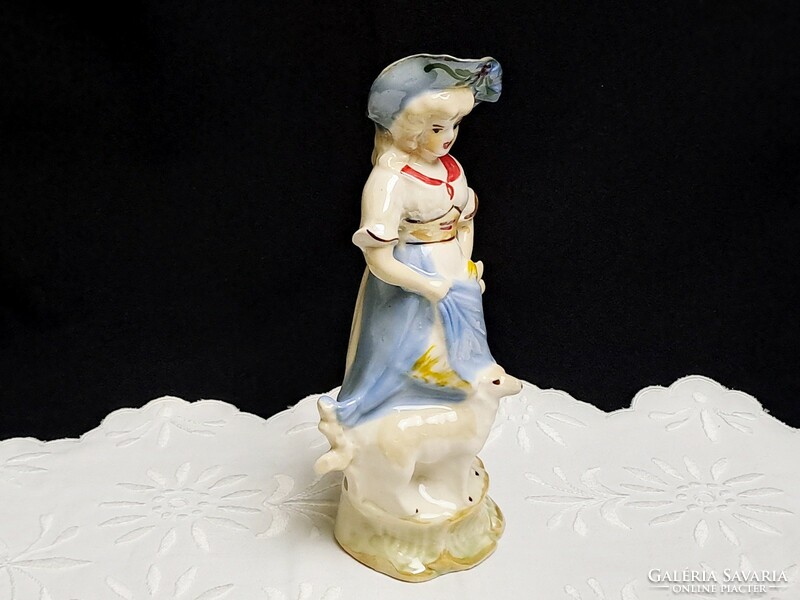 Marked porcelain girl with lamb 20 cm