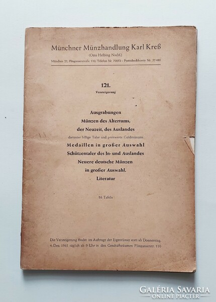 Germany - Munich 1961, numismatic auction catalog in German