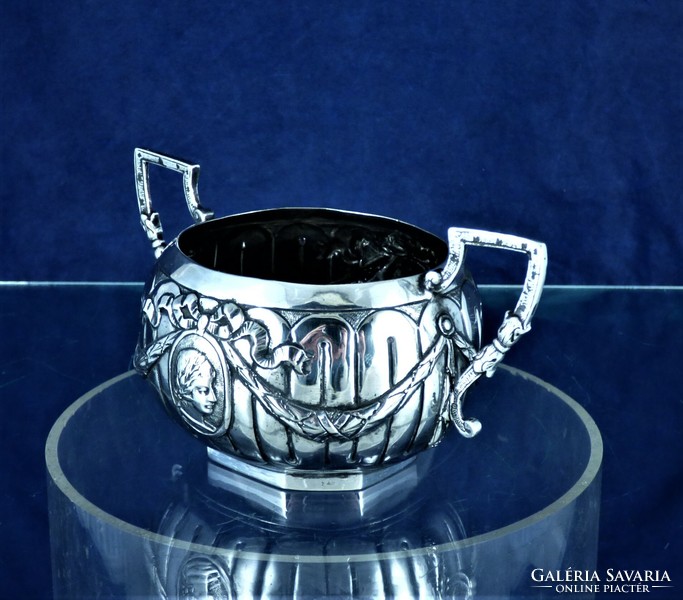 Special, antique silver sugar bowl, hanau, ca. 1870!!!