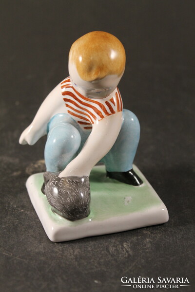 Porcelain boy with hedgehog 897