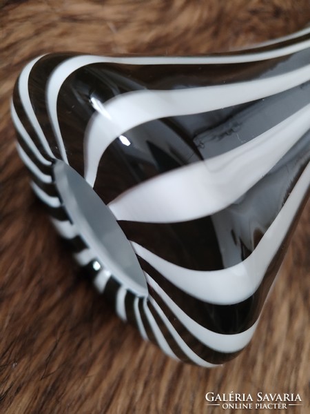 Leonardo - modern glass vase / zebra striped