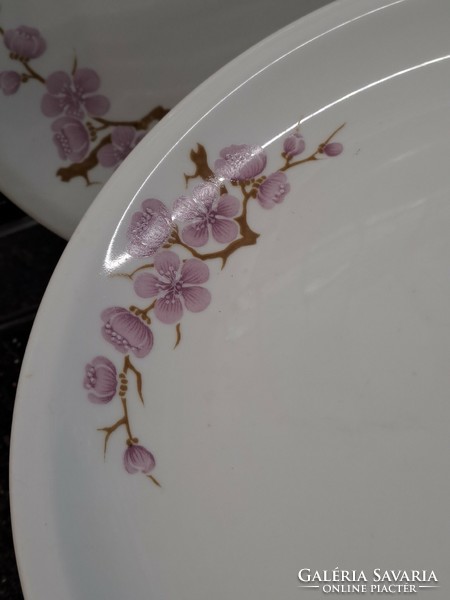 Retro lowland porcelain peach blossom large flat plate 24 cm