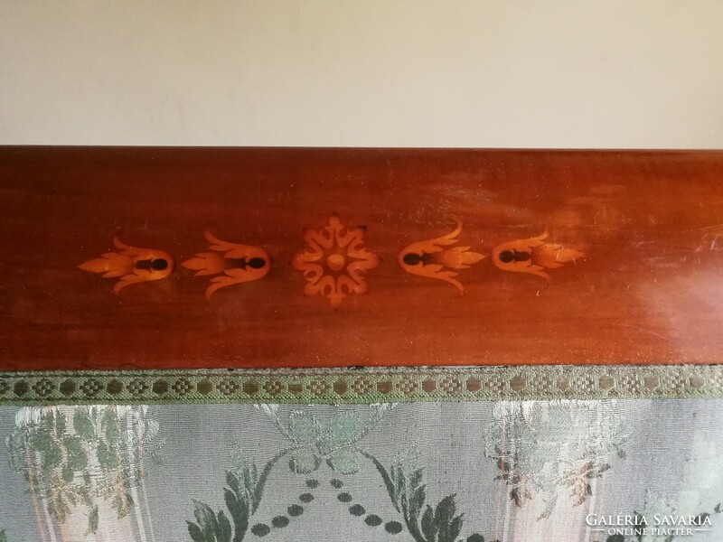 Biedermeier, marquetry chair with upholstered seat and back