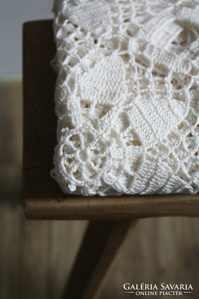 Wonderful white crocheted cotton lace tablecloth - 75cm*75cm