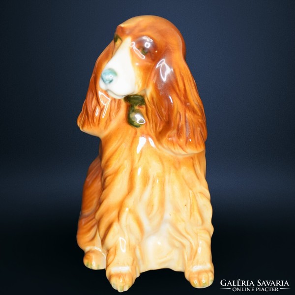 Zsolnay dog, signed by Ferenc Óri