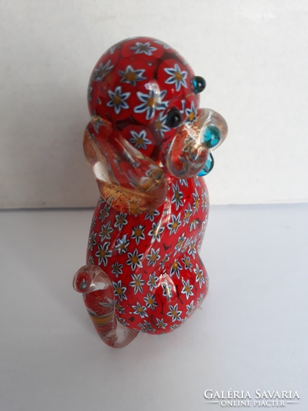 Beautiful special Millefiori Murano dog glass figurine, ornament, paperweight