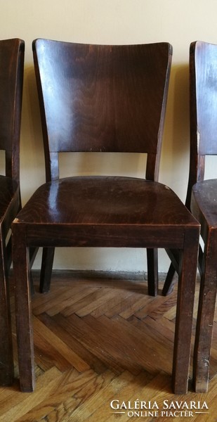 4 art deco, bent sheet chairs