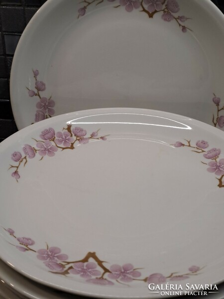 Retro Alföldi porcelán barackvirágos barackágas nagy lapos tányér 24 cm