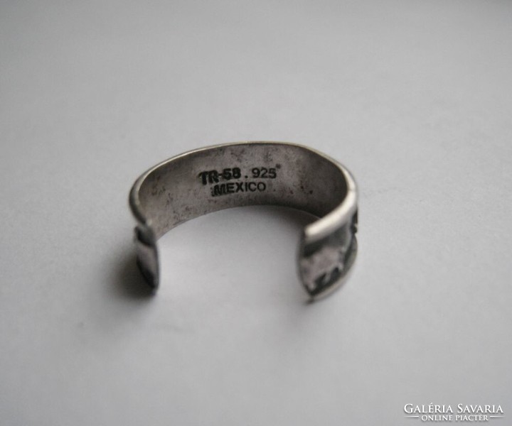 Régi, mexikói elefántos ezüst fülgyűrű