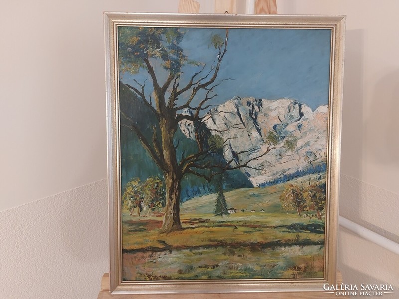 (K) landscape painting with frame 45x54 cm