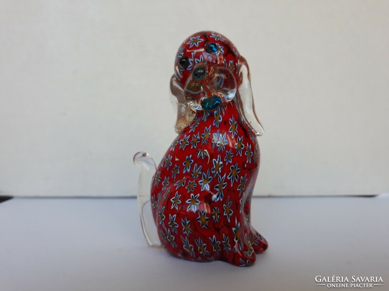 Beautiful special Millefiori Murano dog glass figurine, ornament, paperweight