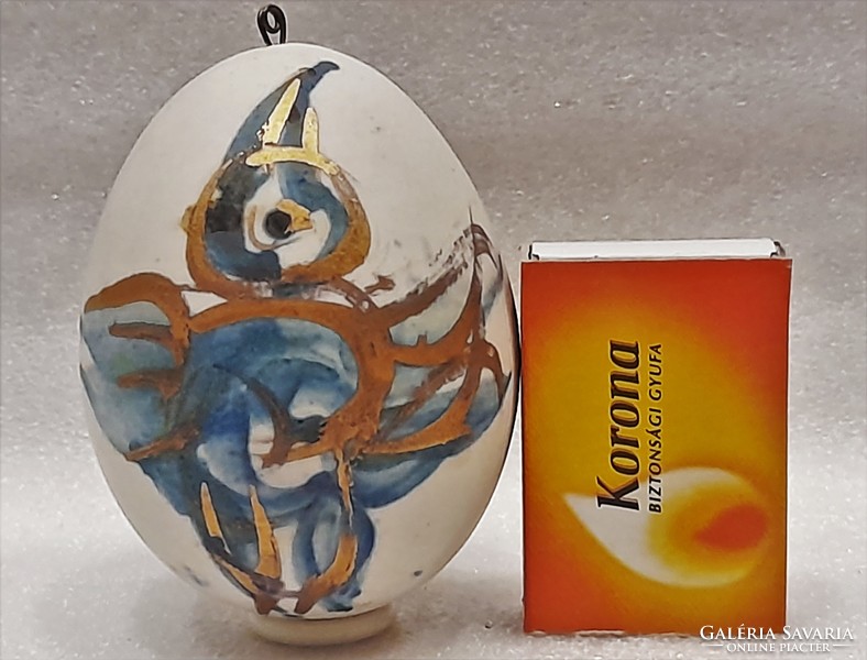 Old hand painted porcelain rattle egg