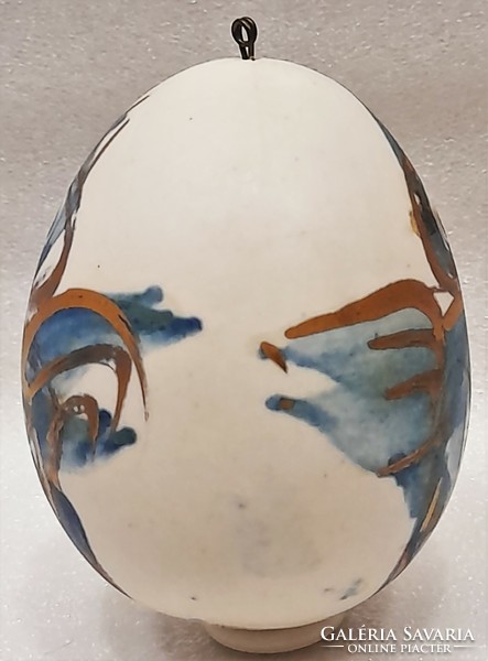 Old hand painted porcelain rattle egg