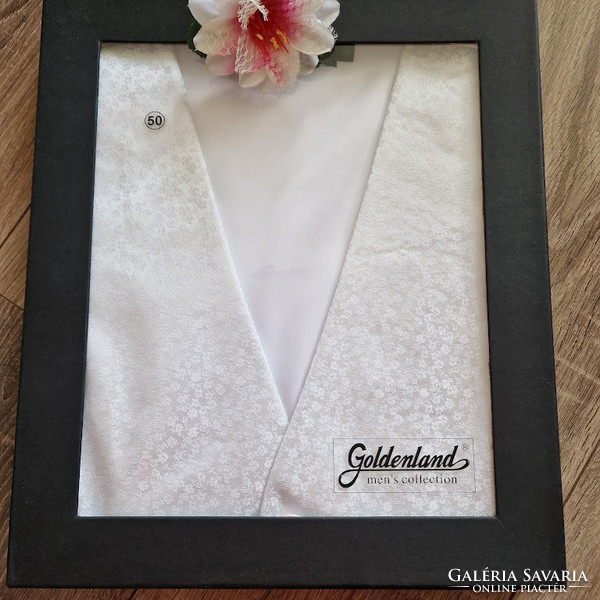 Wedding fme08 - snow white flower pattern silk casual men's waistcoat 50/l