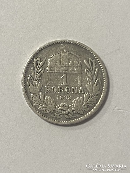 Silver 1 crown 1893 i. József Ferenc József Ferenc (1848-1916) Hungary