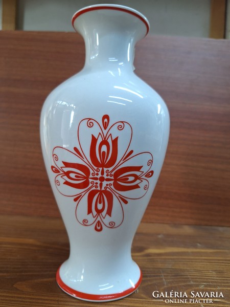 Rare! Hollóháza porcelain vase with red tulip pattern. HUF 7,900