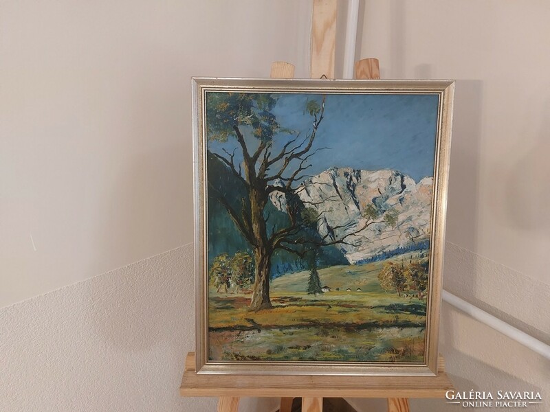 (K) landscape painting with frame 45x54 cm