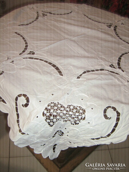 Beautiful white rosette tablecloth